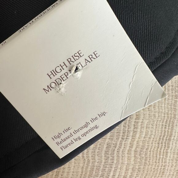 Banana Republic High Rise Flare Italian Wool Pant 10P Black 826931 - Picture 9 of 14